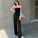 かっこいい 20代 黒 ロング丈 シンプル パンツ 40代 秋 ドロスト 夏 ベア 30代 オールインワン 可愛い 大人 カジュアル 春 おしゃれ ハイウエスト...