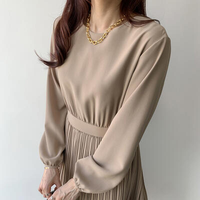 30代 上品 ドレス ゆったり 50代 ブラック 長袖 フェミニン ミモレ丈 黒 ワンピース おしゃれ 春 秋 レディース 20代 エレガント ロング丈 プリーツスカート Aライン 40代 カーキ 夏 シンプル