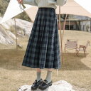 30代 フェミニン プリーツ チェック 40代 楽ちん スカート 緑 秋 ミモレ丈 50代 20代 カジュアル トラッド グリーン 可愛い Aライン おしゃれ 大人 レディース ブラウン ウエストゴム 春 フレア ネイビー 冬
