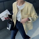 秋 50代 上品 イエロー レディース 冬 可愛い おしゃれ ツイード ジャケット 韓国 20代 シンプル オルチャン 白 通勤 リクルート オフィス 春 ノーカラー 30代 サイズ 仕事着 40代 大きい OL 大人 コーデ