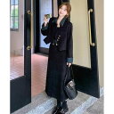 ロング丈 50代 秋 レイヤード風 スカート 大人 ス 体型カバー コーデュロイ 可愛い カジュアル 冬 40代 2点セット レディース 長袖 ブラック セットアップ 黒 春 エレガント おしゃれ フェミニン ジャケット 30代 20代