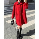 40代 体型カバー 赤 20代 可愛い アウター 通勤 大人 レッド 春 シンプル 30代 おしゃれ 50代 コート 秋 エレガント レディース ステンカラーコート ミディ丈 ジャケット ウール混 長袖 フェミニン カジュアル 上品 冬