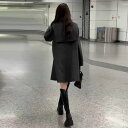 羽織り 30代 秋 50代 体型カバー ケープ ノーカラー カジュアル 20代 フェミニン グレー 冬 ジャケット タートルネック レディース ウエストベルト 春 大人 コート エレガント 2点セット アウター 可愛い 40代