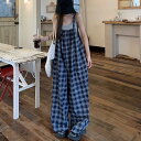 可愛い 50代 ゆったり フェミニン 30代 チェック柄 コンビネゾン オーバーオール 20代 キャミソール 大人 40代 オールインワン ワンピース サロペッ...