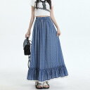 可愛い カジュアル レディース 夏 30代 春 ブルー 50代 40代 エレガント レース 大人 スカート 楽ちん ボヘミアン 秋 フレアスカート ロング丈 おしゃれ 20代 フォークロア フェミニン ウエストゴム 体型カバー ボトムス プリント 青