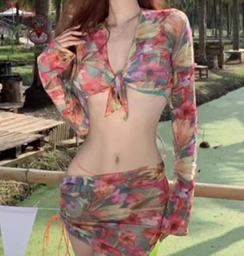 かわいい 大人可愛い セクシー スイムウェア L ビキニ セパレート こなれ感 個性的 ビーチ 上品 水着 XL ビキニ 送料無料 エキゾチック 主役級 シンプル 海 ガーリー シフォン プール 夏 長袖 シースルー レディース リゾート M カジュアル スリーピース 存在感