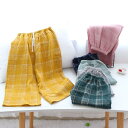 短パン ハーフパンツ ルームパンツ ガーゼ パジャマ 部屋着 可愛い プレゼント 送料無料 7分丈 チェック柄 リラックスステテコ 大人 メンズ 女性 夏用 ル...