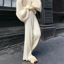 ニットパンツ 上品 通勤 レディース ボトムス ガウチョパンツ 可愛い 秋冬 ニットワイドパンツ 大人カジュアル お洒落 ロングパンツ 無地 お出かけ(4)