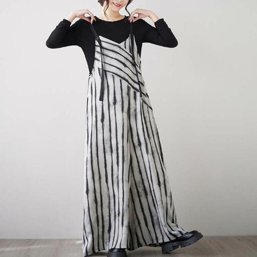 つなぎ フレアパンツ サロペット ストライプ オールインワン 軽やかな印象が魅力 春秋 軽やかな印象が魅力 体型カバー オーバーオール カジュアル レディース レイヤード 重ね着 ビッグシルエット ワイド つなぎ フレアパンツ サロペット ストライプ オールインワン 軽やかな印象が魅力 春秋 軽やかな印象が魅力 体型カバー オーバーオール カジュアル レディース レイヤード 重ね着 ビッグシルエット ワイド