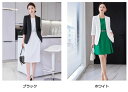【スーツ+ワンピース】高品質 簡潔風 レディーススーツ ジャケット+ワンピース ノースリーブ アップ 2色 黒/白 2点スーツ 七分袖 ビジネス リクルートスーツ 春夏秋入学式 卒業式 結婚式 通勤 ビジネス 七五三 ママ 母の日 30代40代50代 スーツ S~4XL
