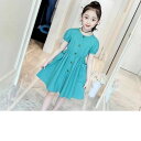無地 子供ドレス キッズ キッズワンピース ワンピース ジュニア 半袖ワンピース 女の子 綿 お姫様 夏 150 新品 ワンピース 可愛い おしゃれ カジュアル...