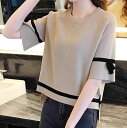 美容部員 メイクアップアーティスト コーディネーター ラウンドネック 総合職 かわいい リボン 大人可愛い 美容師 セーター 大人女子 5分袖 トップス ネイリスト 大人 アパレルスタッフ システムエンジニア シンプル 通訳 おしゃれ エステティシャン 事務職 五分袖