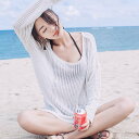 大人女子 大人 体型カバー 旅行 水着羽織 フリー 海水浴 海 長袖 プール サマーニット 夏休み 白 ビーチ カットソー 透け感 キュート 韓国ファッション 夏 オーバーサイズ トップス 黒 レディース リゾート カジュアル サマーコーデ ビーチウエア