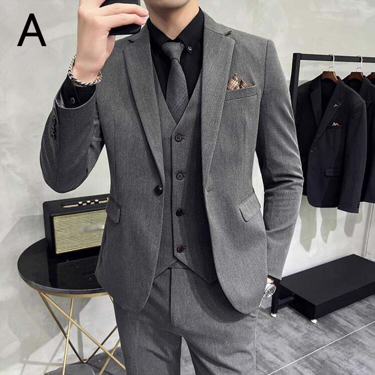 結婚式スーツ 通勤 披露宴 【新品 メンズ 入学式 紳士服 スーツセット 送料無料】9色展開 上下セット 韓国風 フォーマル スリムスーツ 3ピーススーツ シングルスーツ ビジネススーツ ジャケット++パンツ 二次会 3点セット カジュアル 卒業式 入社 大きいサイズ