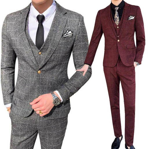 入学式 紳士服 メンズスーツセット 披露宴 3点セット 【送料無料】結婚式スーツ 高級感 フォーマル 大きいサイズ 忘年会 卒業式 メンズ 3ピーススーツ パーティー スリーピース ジャケット++パンツ スリムスーツ チェック柄 スーツ ビジネススーツ 二次会 入社式 入学式 紳士服 メンズスーツセット 披露宴 3点セット 【送料無料】結婚式スーツ 高級感 フォーマル 大きいサイズ 忘年会 卒業式 メンズ 3ピーススーツ パーティー スリーピース ジャケット++パンツ スリムスーツ チェック柄 スーツ ビジネススーツ 二次会 入社式