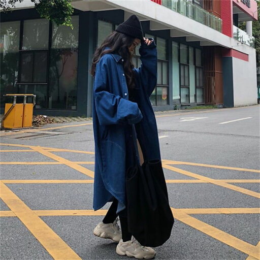 デニム ロング 長袖 コート アウター かわいい ダボダボ シャツ かっこいい ビックシルエット 新作 美シルエット ダボッとした 可愛い オーバーサイズ レディース 韓国 ロング丈 デニム ロング 長袖 コート アウター かわいい ダボダボ シャツ かっこいい ビックシルエット 新作 美シルエット ダボッとした 可愛い オーバーサイズ レディース 韓国 ロング丈