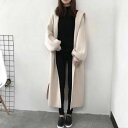 ウール ニットカーディガン OL 30代 白 アウター 大きいサイズ ロング キャメル ボタンなし 20代 ロング丈 韓国 ウール 秋冬 40代 通勤 カーディ...