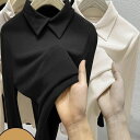 ス 襟付き ポロシャツ スリム 春服 長袖tシャツ カットソー tシャツ 長袖 レディース ス 2枚セット 春物
