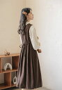 レディース 大きいサイズ 秋冬 サロペットスカート Vネック 秋 着痩せ ミモレ丈 ワンピース 冬 Aラインワンピース コーデュロイ オールインワン ギャザー ジャンパースカート Aライン 可愛い 森ガール ジャンスカ ノースリーブ きれいめ タック 大人 重ね着 レイヤード