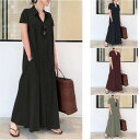 カジュアル 体型カバー ボタン 夏 50代 ロングワンピース 着痩せ 夏服 シャツ 半袖 ロング シンプル ロング 40代 送料無料 20代 前開 カーディガン 羽織 無地 ライトアウター レディース 30代 シャツワンピース 春 ゆったり ワンピース ロング丈