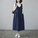 通学 森ガール 学院風 春 夏 デニム ワンピース サロペット レディース ノースリーブワンピース デニムジャンパースカート ファッション レディース オーバーオール ジャンパースカート キレイめ カジュアル