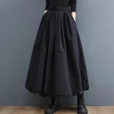 春物 カジュアル ミモレ丈 フレア 大人可愛い バルーンスカート 大きいサイズ きれいめ ロング丈 送料無料 薄手 ゴムウェスト 体型カバー シンプル 春 ブラ...