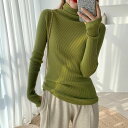 全10色×5サイズ!くしゅくしゅネック ハイネックニット リブニット レディース ニットトップス ハイネック タイト 無地ニット 長袖 防寒 インナー リブ編み 秋冬 お洒落 女性 送料無料
