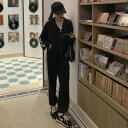 スウェットパンツ 秋 セットアップ 上下セット レディース カジュアル フード付き 長袖 ジップアップ ジャージ スポーツウェア ジム ルームウェア おしゃれ ...