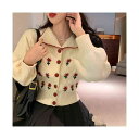 ニットカーディガン カーディガン レディース アウター 羽織り 花柄 刺繍 長袖 ショート丈 秋物 春服 春物 セーター ボタン 前開き きれいめ シンプル カ...
