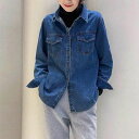 デニムシャツ デニムブラウス レディース ヴィンテージ トップス デニム シャツ ブラウス 上着 ライトアウター 春 秋 冬 カジュアル ゆったり 30代 40代 20代