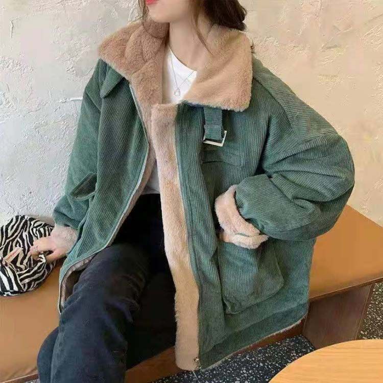 コーデュロイ ボアジャケット 極暖 フェイクファー 裏ボア レディース 暖かい 防寒 コート ブルゾン 冬服 あったか 大人カジュアル 無地 おしゃれ 大きいサイズ 裏フリース ファッション アウター ポケット 上着 防風 送料無料