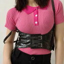 パンク コルセット ベスト ブラック フェイクレザー ウエストニッパー 重ね着 レディース 衣装 ダンス ヒップホップ hiphop ロック ファッション かっ...