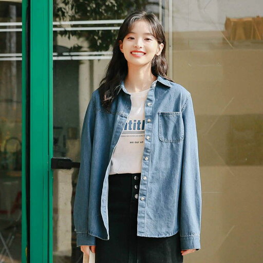 定番 M 爽やか デート ナチュラル おしゃれ カジュアル S 羽織 ウエスタンシャツ 長袖 韓国ファッション 春 通学 秋 L シャツ ブルー デニム 大人 デニムシャツ 定番 M 爽やか デート ナチュラル おしゃれ カジュアル S 羽織 ウエスタンシャツ 長袖 韓国ファッション 春 通学 秋 L シャツ ブルー デニム 大人 デニムシャツ
