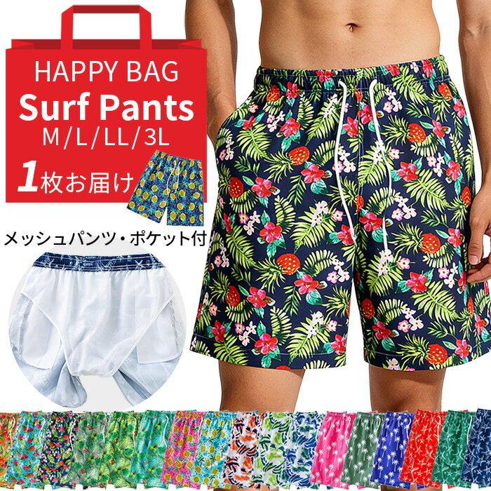 水着 メンズ サーフパンツ 海パン 海水パンツ メンズ水着 水陸両用 スイムパンツ 海水浴 プール 夏 福袋 おまかせ柄 速乾 ショートパンツ 大きいサイズ mm-009 プレゼント ギフト 母の日 父の日 敬老の日 バレンタイン ホワイトデー クリスマス