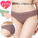 スタンダードショーツ 綿 レディース シンプル リブあみ リボン ストレッチ ローライズ レース 下着 M L LL 黒 緑 水色 rs-026