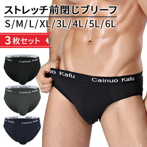 ブリーフ メンズ 前閉じ 3枚セット 速乾 大きいサイズ ビッグサイズ ストレッチ スタンダード 立体 浅め シンプル 無地 パンツ おしゃれ オールシーズン ms3