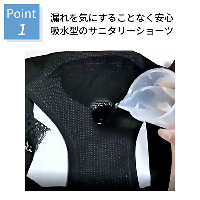 吸収型 サニタリー ショーツ 吸水ショーツ 綿 コットン 生理用パンツ フェムテック 多い日 軽い日 漏れない 大きいサイズ レース ストレッチ 黒 ブラック rss-018 プレゼント ギフト 母の日 父の日 敬老の日 バレンタイン ホワイトデー クリスマス 2