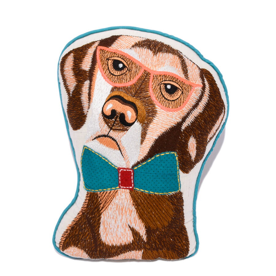 クッション 犬型  レトリバー 刺繍 犬柄 犬雑貨 アニマル おしゃれ かわいい