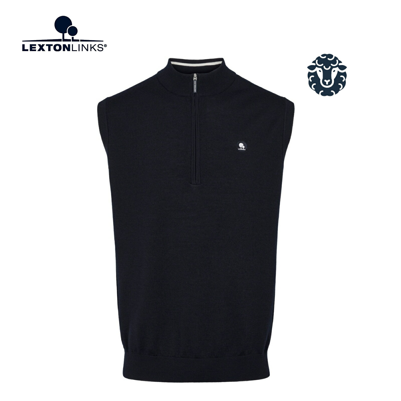 デンマーク・LEXTON LINKS　北欧デザイン・高機能ゴルフウェア[メリノニットジップベスト]【Murray】