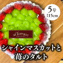 【冷蔵】軽井沢農園パティスリーから苺とシャインマスカットのタルト5号(4-6人分)シャインマスカット いちご タルト 誕生日 お祝い ギフト 年末年始 軽井沢 ...