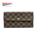 ルイヴィトン/Louis Vuitton ダミエ ポルト モネ クレディ 長財布 エベヌ N61724 ギフトラッピング メーカーラッピング【中古】369