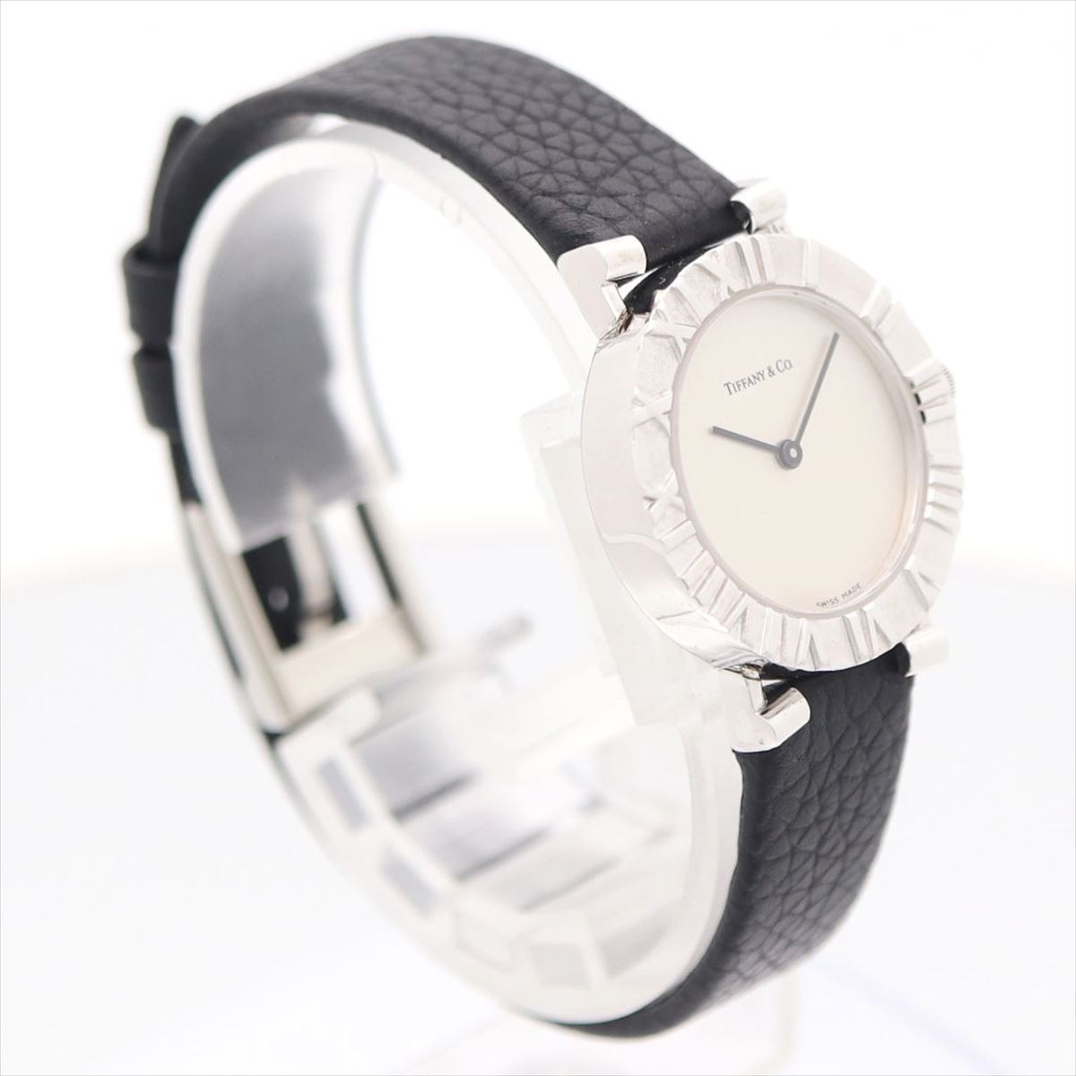 【動画有】ティファニー Tiffany&co アトラス ウォッチ Ag925×レザー L0640 レディース【中古】