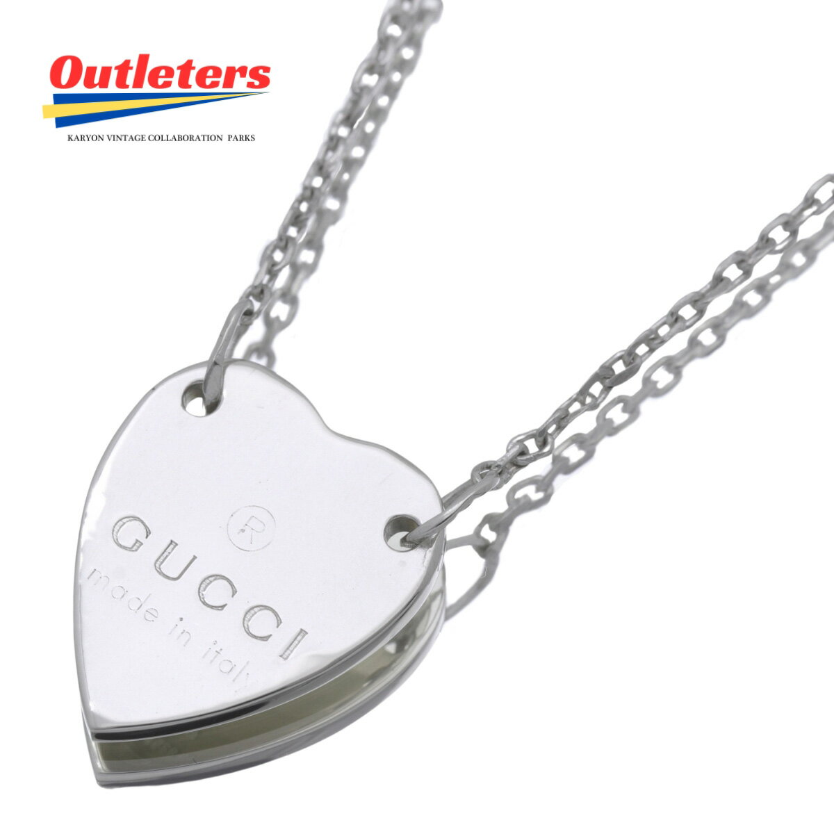 【動画有】グッチ GUCCI ハートプレート ネックレス 223512 J8400 8106 シルバー Ag925 レディース 女性【中古】