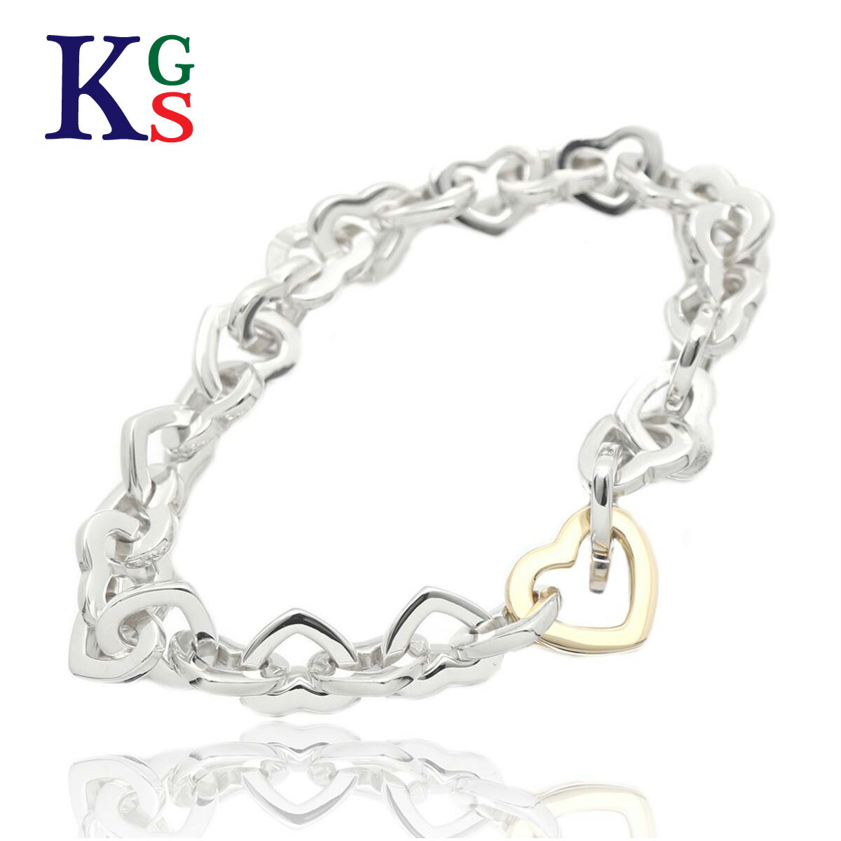 【ギフト品質】ティファニー Tiffany&co ブレスレット ハートリンク シルバー Ag925 イエローゴールド 18金 K18YG レディース 女性 彼女...