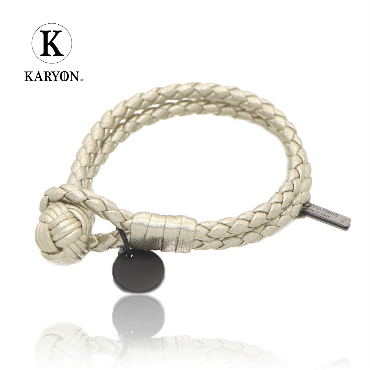 【ギフト品質】ボッテガヴェネタ bottegaveneta ブレスレット イントレチャート ラムレザー シャンパンゴールド 113546 レディース 女性 彼女...