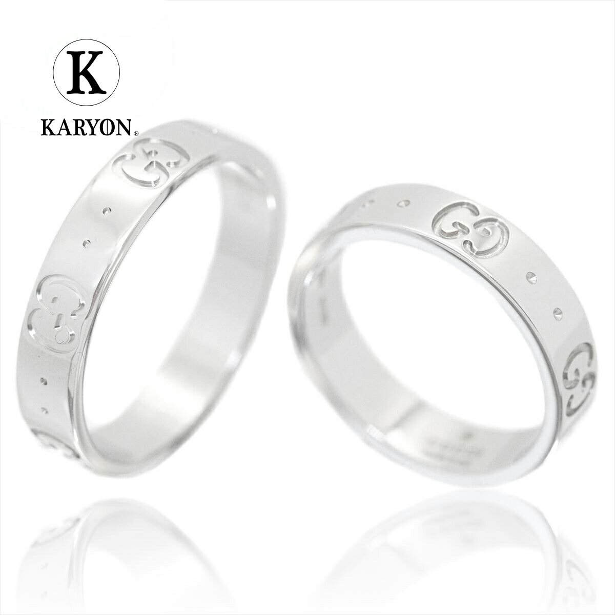 【動画/ギフト品質/6号-27号】グッチ GUCCI ペアリング 指輪 アイコンリング ホワイトゴールド 18金 K18WG レディース 女性 彼女 妻 メンズ...