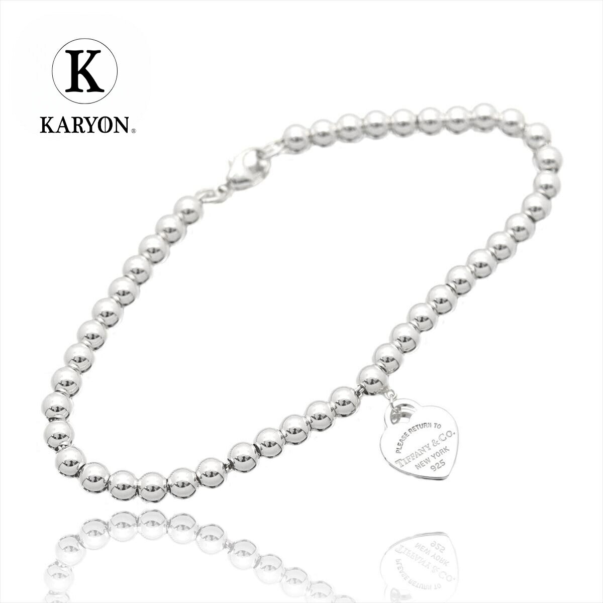 【ギフト品質】ティファニー Tiffany&Co ブレスレット リターン トゥ ティファニー ミニ ハート タグ ビーズ シルバー Ag925 シルバー ボール...