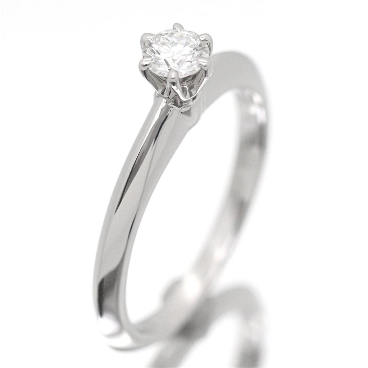 【ギフト品質】【名入れ】【3号-18号】【0.18ct】ティファニー/Tiffany&Co エンゲージリング/婚約指輪 ソリティアリング 1Pダイヤ / レディース ジュエリー 指輪 / プラチナ Pt950 / 立爪タイプ