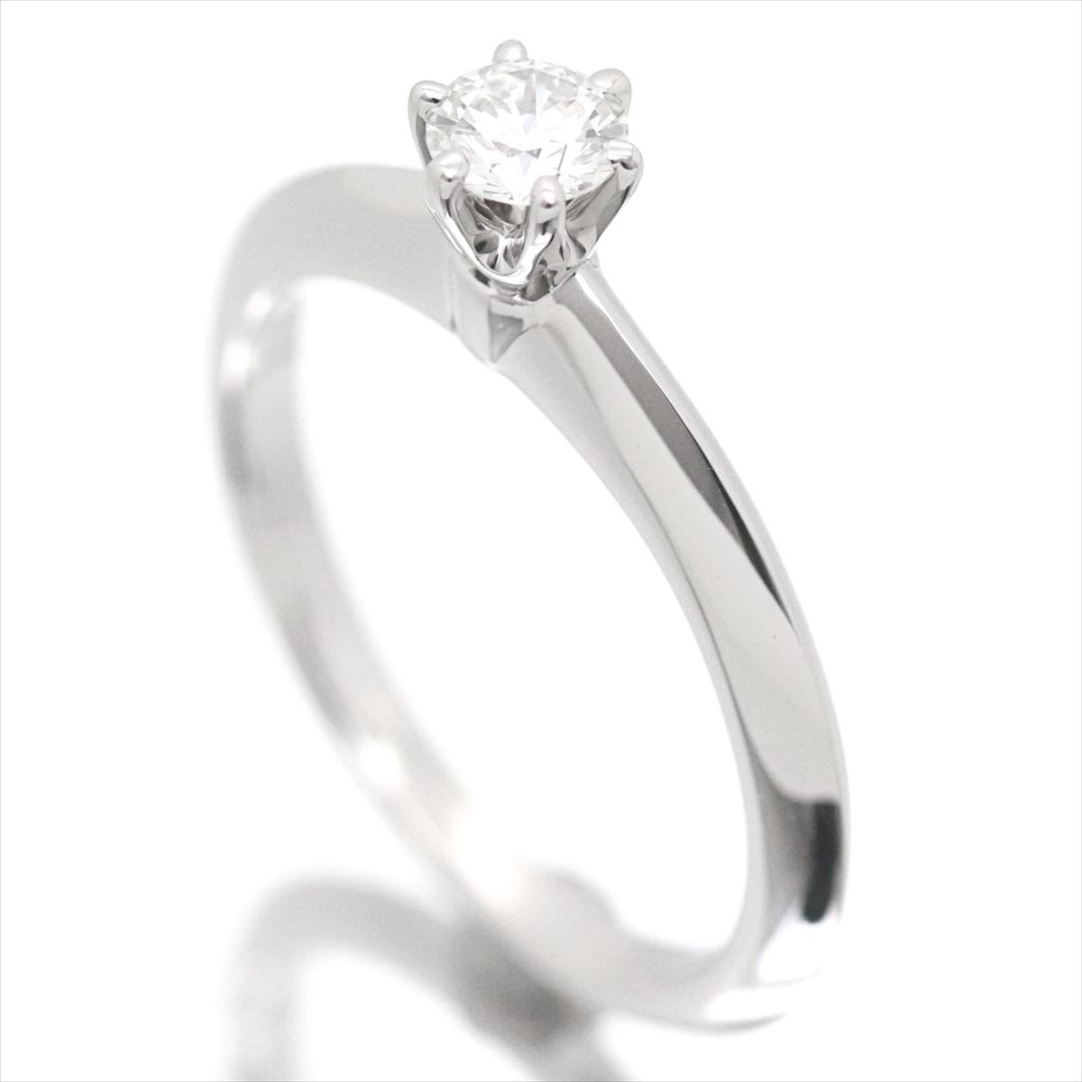 【ギフト品質】【名入れ】【3号-18号】【0.18ct】ティファニー/Tiffany&Co エンゲージリング/婚約指輪 ソリティアリング 1Pダイヤ / レディース ジュエリー 指輪 / プラチナ Pt950 / 立爪タイプ