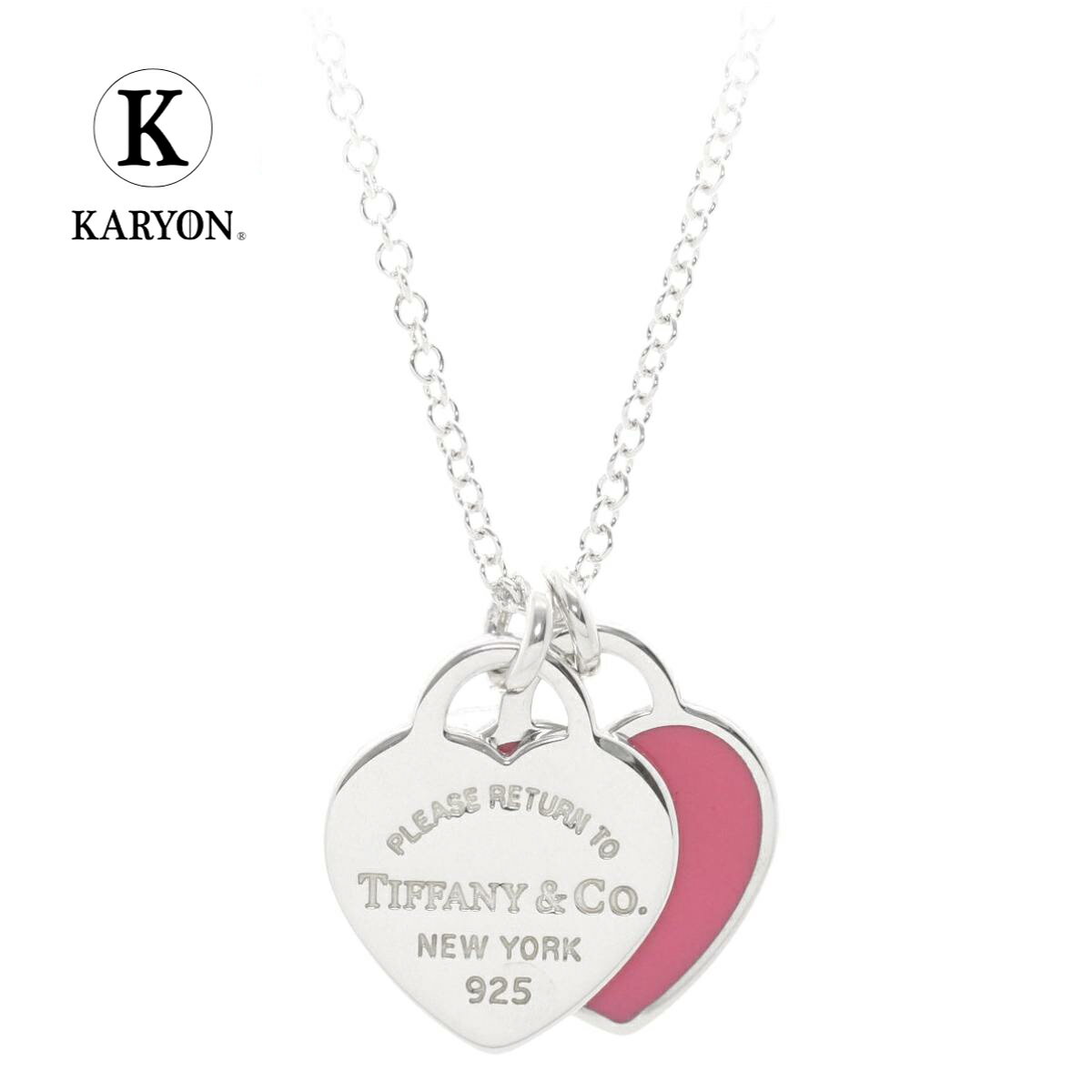 【ギフト品質】ティファニー Tiffany&Co ネックレス リターン トゥ ティファニー ダブル ハート タグ ペンダント 18インチ ピンク シルバー Ag925 レディース 女性 彼女 妻 ジュエリー アクセサリー 誕生日 記念日 プレゼント ギフト 20代 30代 40代 50代【動画】【中古】
